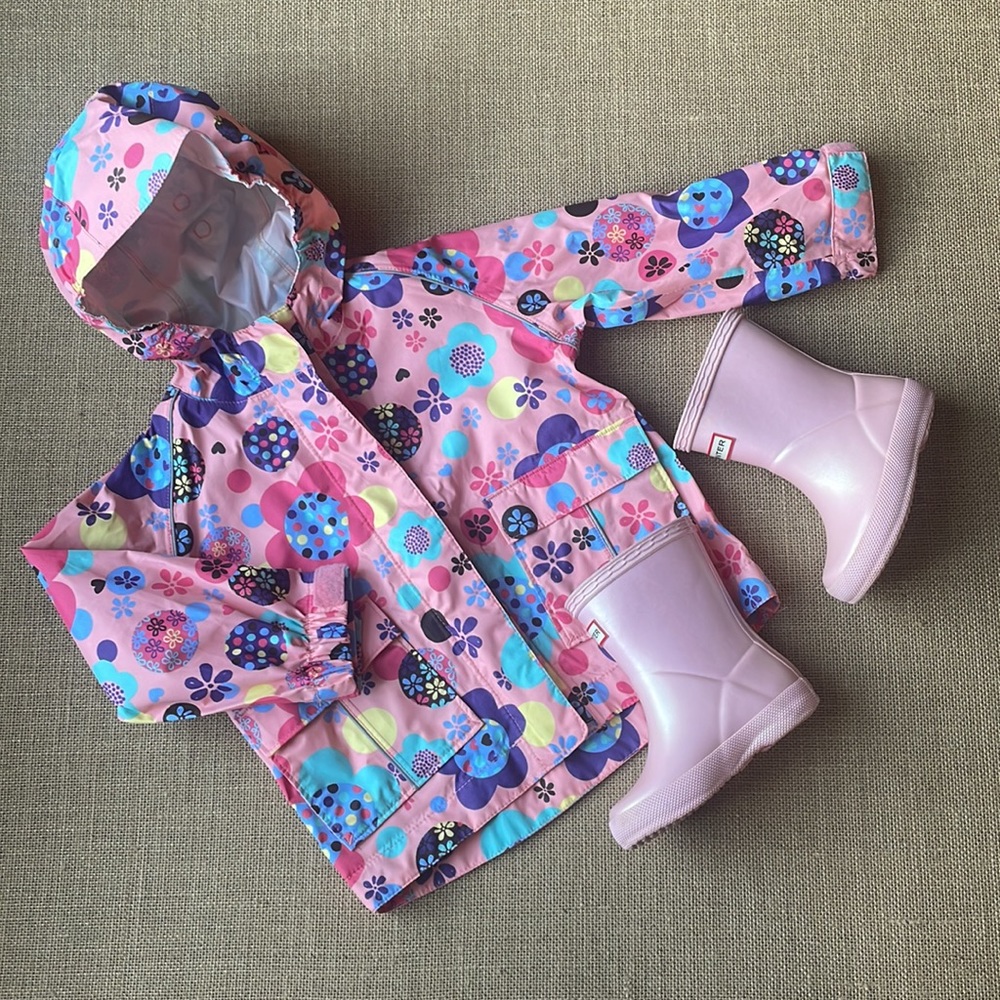 EUC REI floral raincoat Sz 12 months